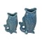 Set of 2 Blue Fish Vases – Ocean-Inspired Porcelain Decor for Fresh Flowers